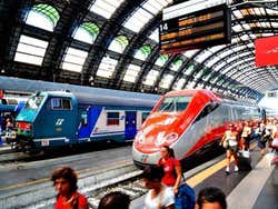 Llegando a Milán en tren